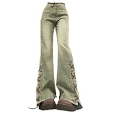 Fairy Grunge – Jeans mit Schnürung